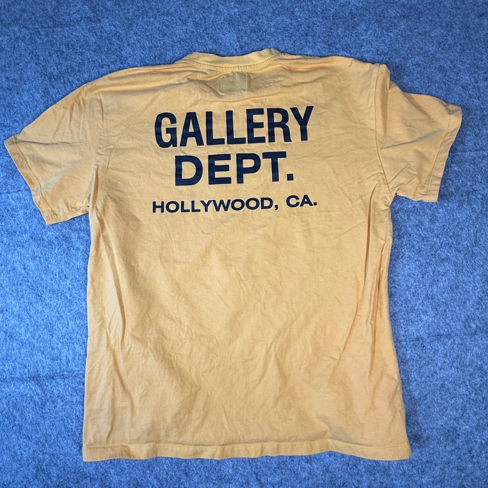 Gallery Dept T-Shirt Mens L Yellow Short Sleeve Hollywood CA Graphic Tee - Picture 8 of 8